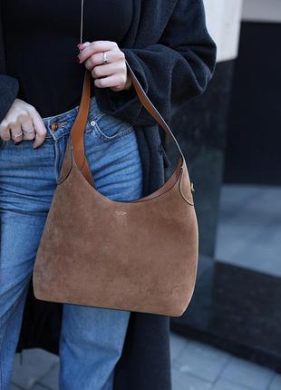 Сумка coach brooklyn shoulder bag 28 honey brown/suede