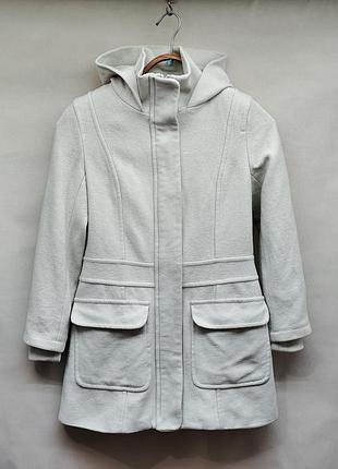 Жіноче шерстяне пальто з капюшоном new look