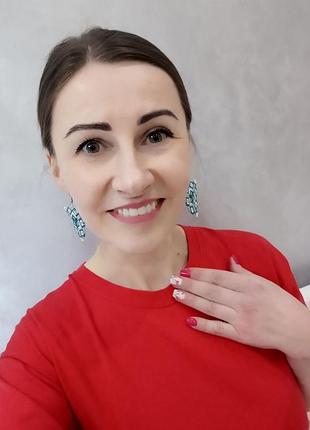 Сережки "симпатичні ромбики" 5