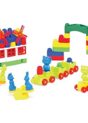 Дитячий конструктор з великими деталями "майстер блок" 1-028, 113 дет.