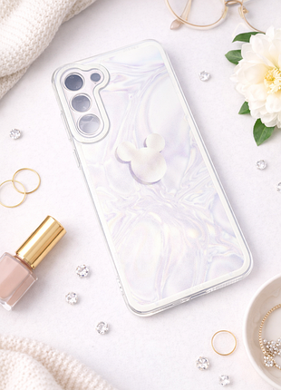 💝1+1=3 стильный нежно-сиреневый чехол с микки маусом на samsung galaxy s23