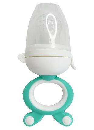 Ниблер для малышей "зайка с поршнем" mgz-0004(mint) с крышкой