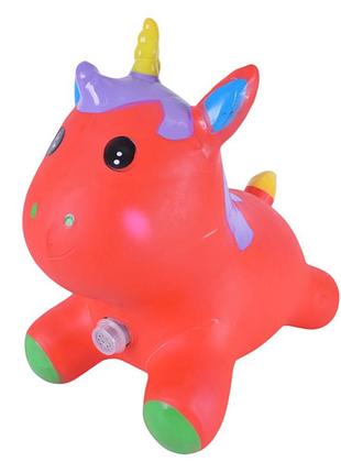 Детская игрушка-прыгун "единорог" rb2520 музыка, свет красный