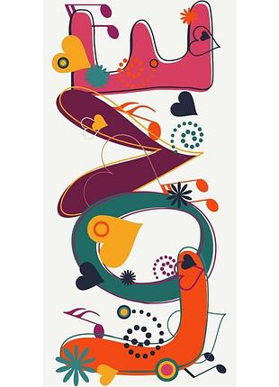 Картина за номерами "love" 16132-ac 40х80 см