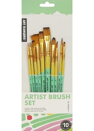 Набор кистей художественных "art ranger" br6510-1, 10 штук
