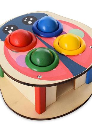 Деревянная игрушка стукачка "жук" md 1682c, молоток