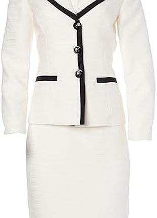 Атласный белый костюм с юбкой женский. хс,с.