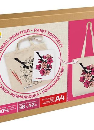 Набір для творчості екосумка-розмальовка "flowers" n0003653, 38х42 см