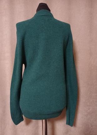 Свитер зелёный удлинённый  % шерсть m&s размер s 2
