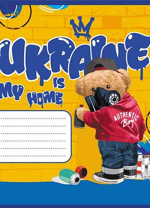 Зошит учнівський "синьо-жовтий" 024-550160k-1 в клітинку, 24 аркуші