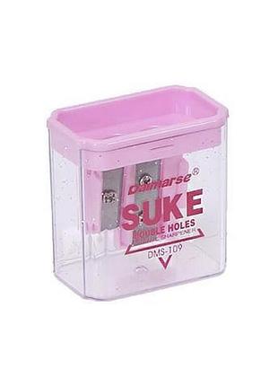 Точилка двойная daimarse dms-109(pink) розовый, 4,8х5х3 см
