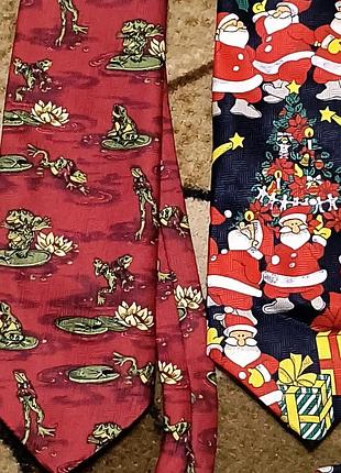 Две галстука с прикольным принтом цена за две