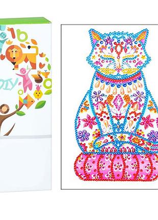 Детский набор для творчества алмазная мозаика "кошка" st004