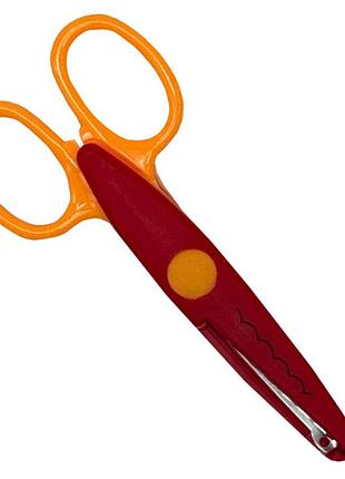 Ножницы детские "craft" 1606a(red-orange) с фигурным лезвием