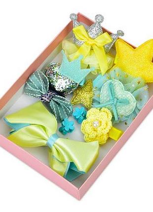 Набір аксесуарів для волосся yg0058(yellow) 10 шпильок в комплекті