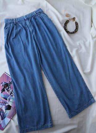 Актуальні джинси широкі палацо тренд блакитні f&f