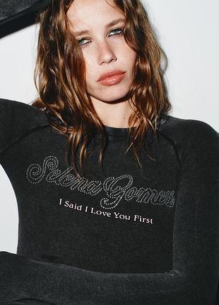 Рідкісний лонгслів zara x selena gomez у стилі y2k / grunge aesthetic s-m, m-l
