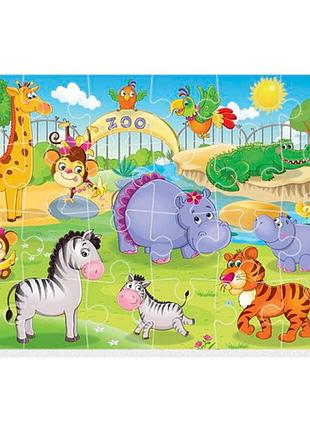 Гра розвиваюча vladi toys малюк зможе "зоопарк" м'які пазли а4 vt1102-17