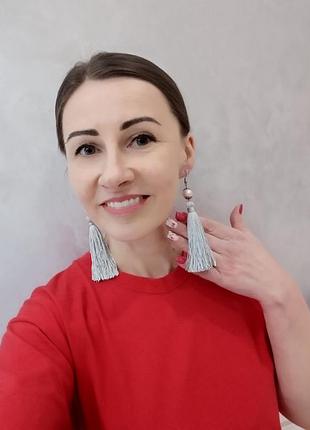 Сережки "рожевий серпанок"