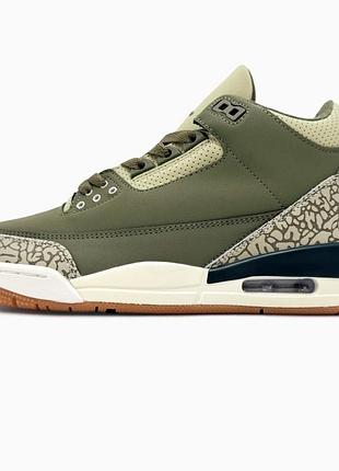 Мужские кроссовки nike air jordan 3 retro medium olive / smb+ 🔗