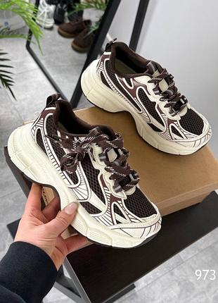 Кросівки з натуральної шкіри та текстилю жіночі