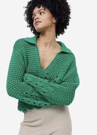 Ажурний вязаний джемпер h&m 2