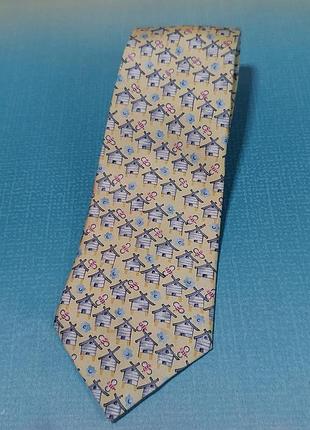 Галстук принт пчелы ульи шелк michelsons