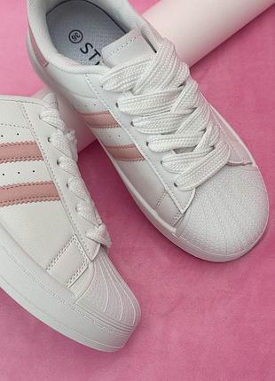 Кросівки жіночі демісезонні біло-рожеві