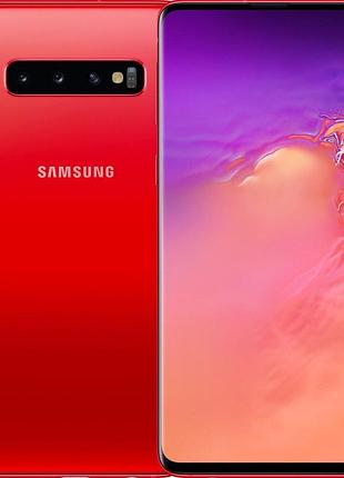 Смартфон samsung galaxy s10 (sm-g973f) 8/128gb red 6.1" 3040x1440 dynamic amoled 2sim lte nfc 3400 mah