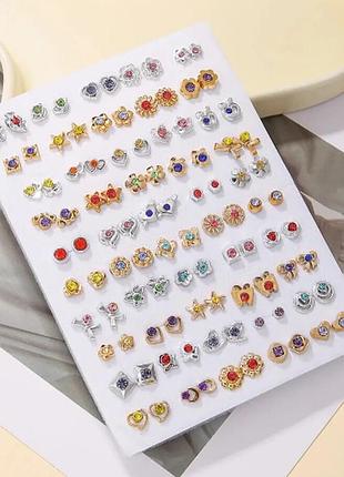 50 пар, набір кольорових геометричних сережок зі смоли, жіночі маленькі щоденні прикраси, сережки-гвоздики