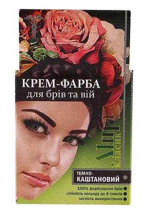 Краска для бровей темно-каштановый и ресниц тм анна