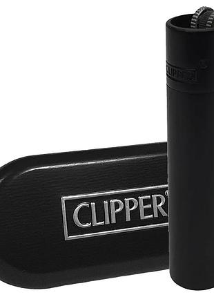 Металева газова запальничка clipper metal matt black оригінал