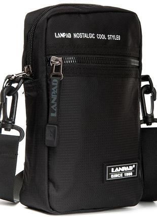 Невелика чоловіча сумка через плече lanpad чорна