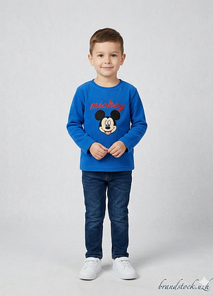 Флісовий світшот на 4/5 років для хлопчика синій disney mickey mouse теплий