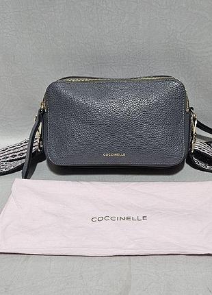 Кожаная кросс боди сумка coccinelle, оригинал