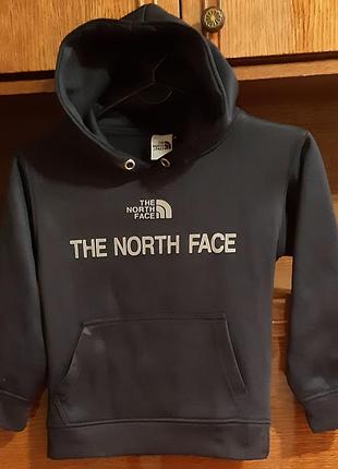 Действенное фирменное худи утепленное флисом с капюшоном на 8-9 лет от the north face америцы