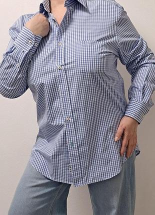 Базовая рубашка/рубашка в бело-голубую клетку бренда tommy hilfiger