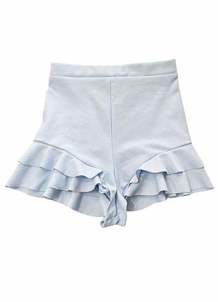 Блакитні жіночі шорти prettylittlething з рюшами