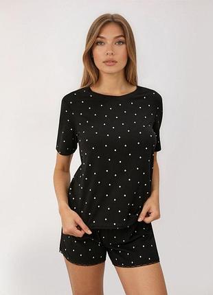 ❤️❤️❤️класнюча піжама з шортиками в квіточку з мереживом . віскоза. батал