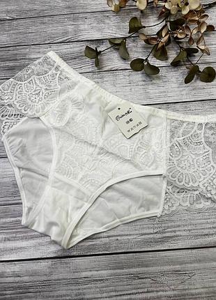 Трусики молочнi cлiпи з мереживом  5557