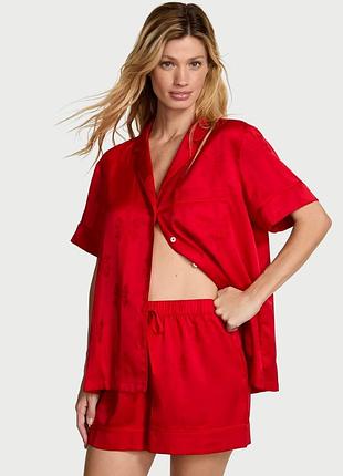 Идея подарка сатиновая пижама премиум m l victoria's secret виктория сикрет оригинал