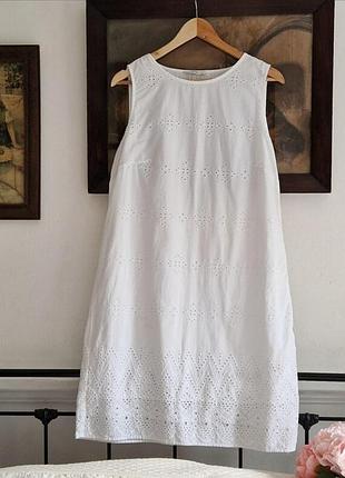Прошва сукня біла сарафан білий прошвою прошвой міді миди хлопок бавовна коттон натуральна 54-56 xxl 3xl 44-46 прошвы сарафаны сукня платья платье 18