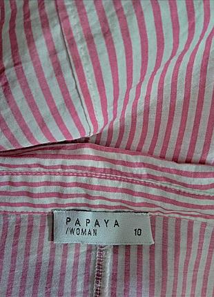 Легка блуза сорочка papaya в рожеву смужку розмір l - xl 6