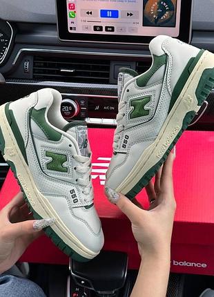 Женские кроссовки new balance 550 green white summer