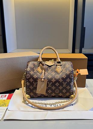 Louis vuitton trunk 26 monogram canvas with studs and chain
