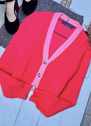 В’язаний короткий джемпер primark xs s джемпер на ґудзиках весняний джемпер рожевий