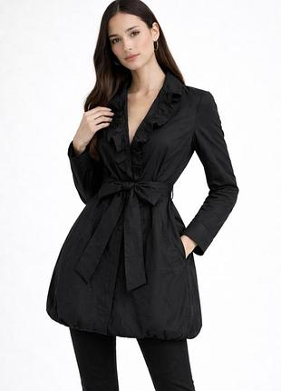 Тренч жіночий pinko короткий міні плащ чорний xs s