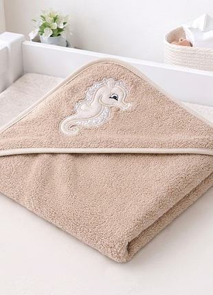 Куточок для купання 95х95см махра тм ярослав беж морський коник