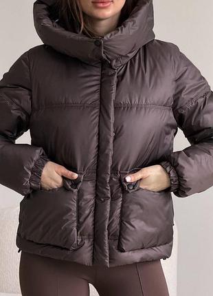 Демісезонна куртка весна осінь шоколад трансформер