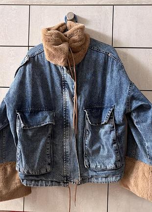 Куртка джинсова на хутрі